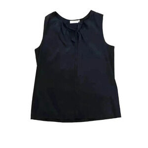 Tory Burch Women's Sleeveless V-Neck Blouse Size 14 Black Casual